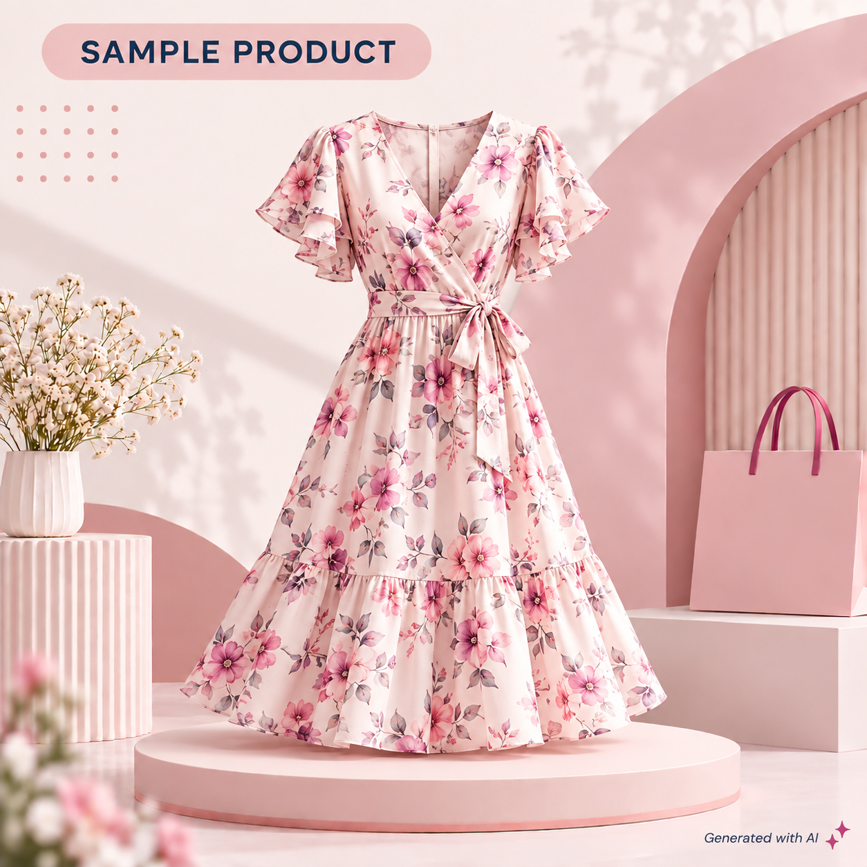 Floral Wrap Dress