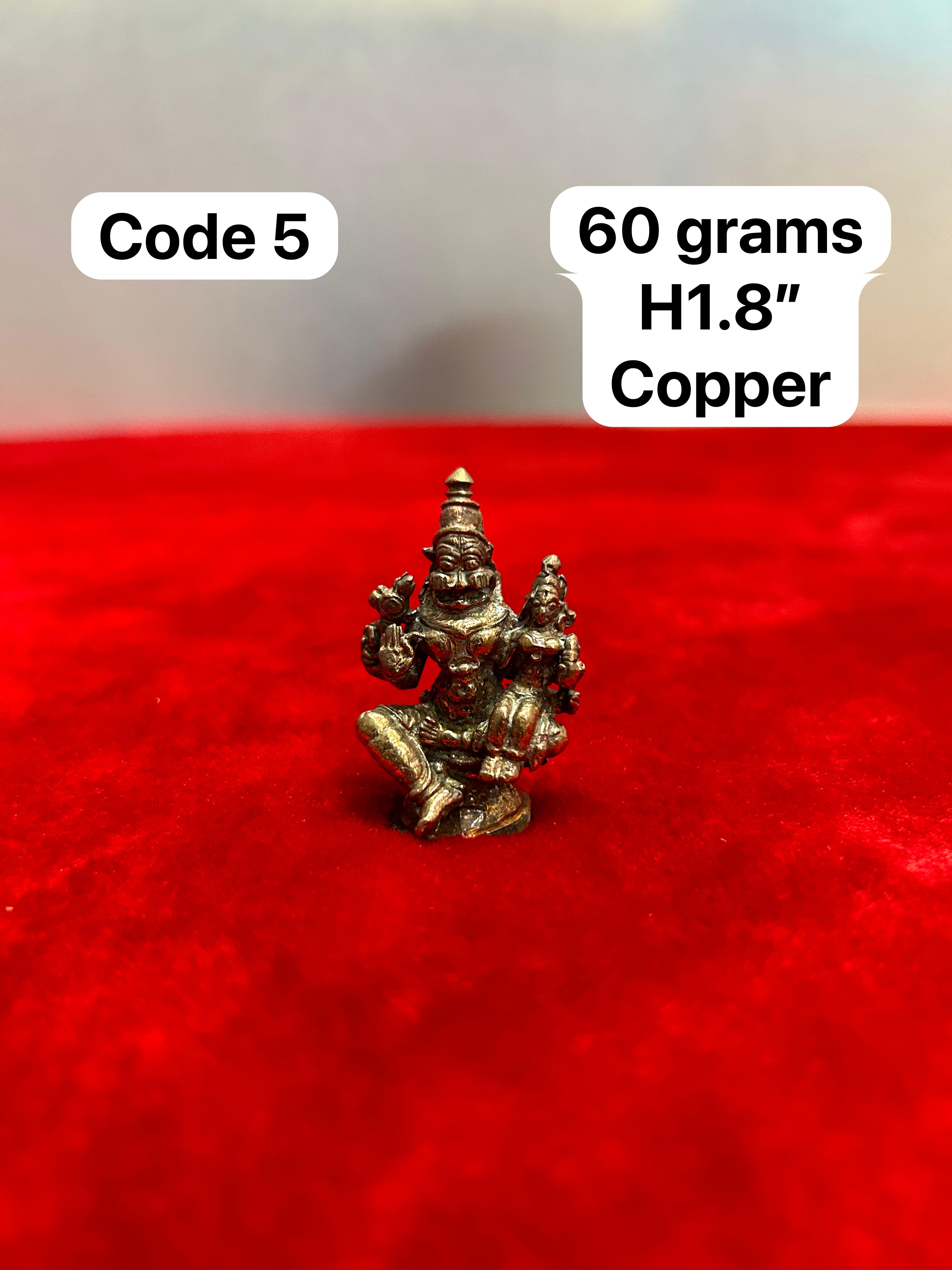 Discover the Divine Charm: Copper Made Lakshmi Narasimha Miniature Idol