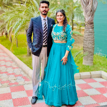 SANGAM SANDHU - Embrace Elegance: The Peacock Blue Lehenga That Transforms Celebrations in Mullanpur Dakha