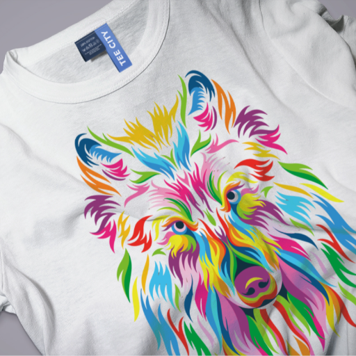 TEE CITY - Embrace Your Wild Side: How a Multicolour Wolf Print T-Shirt Transforms Lives in Pattran