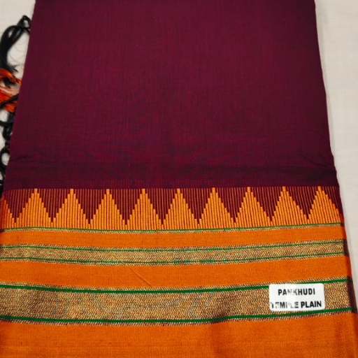 Embrace Elegance: The Tale of the Timeless Temple Plain Saree