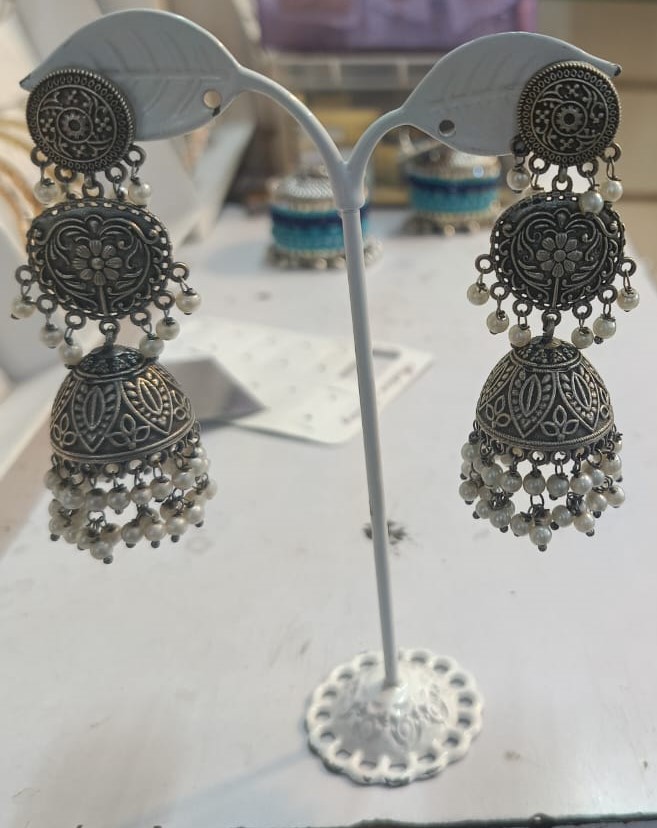 Embrace Elegance: The Story of How Oxidised Silver Plated Earrings Transformed Meena's Style