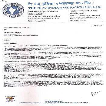 KRISHANA FINANCE SERVICE - New India Assurance Certificate in Bhiwani