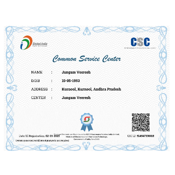 JANGAM VEERESH - CSC Certificate in Hyderabad