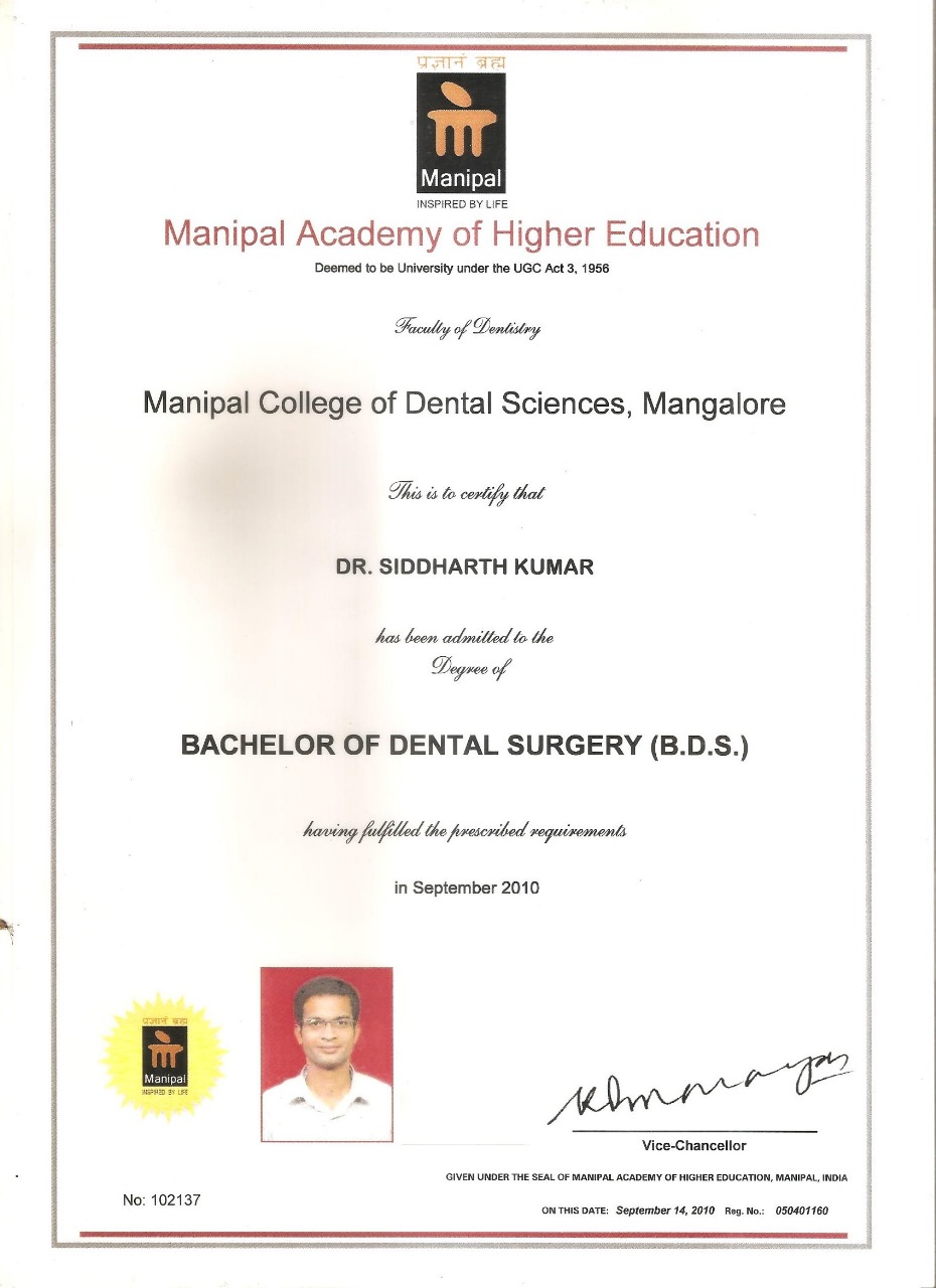 MODERN ORAL AND DENTAL CLINIC - Degree Certificate in Bikramganj