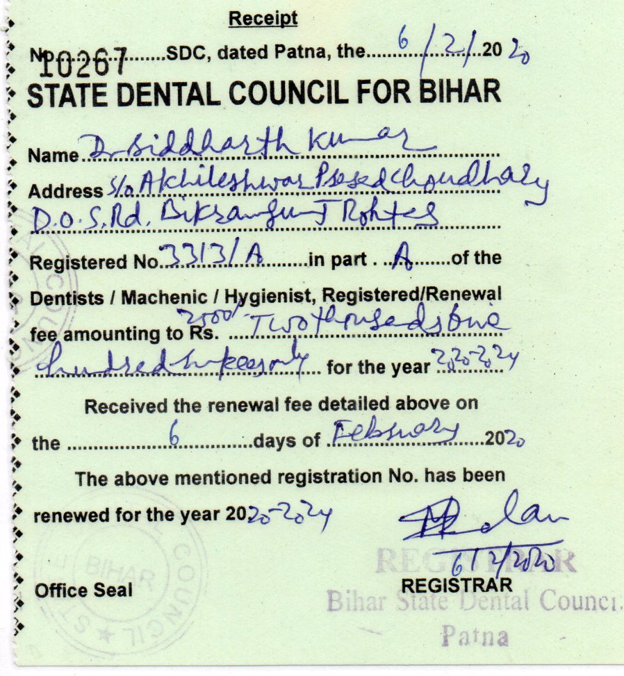 MODERN ORAL AND DENTAL CLINIC - Reg Renewal 2 in Bikramganj