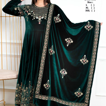 Premium Velvet Frock Set with Heavy Dupatta