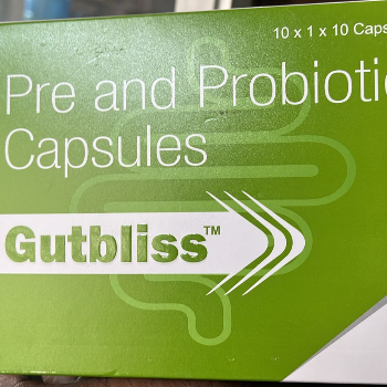 Gut Bliss Medicine Digestive Support Capsules in Sirsa – a bottle containing dietary supplements for digestive health