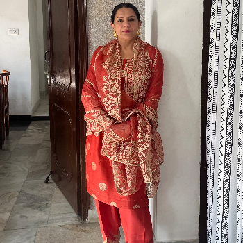 SANGAM SANDHU - Rust Aari Salwar Suit - Elegant Silk Organza Set in Mullanpur Dakha