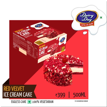  Red Velvet Ice Cream Cake 500ml Eggless Delight RAJESHWARI AGENCIES MIRYALAGUDA