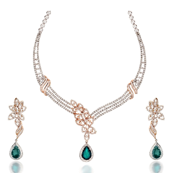 Exquisite Diamond Necklace Set in Ludhiana