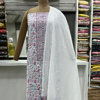 Woollen Kani Shawl Suit displayed in a local Barwala shop - Image 1
