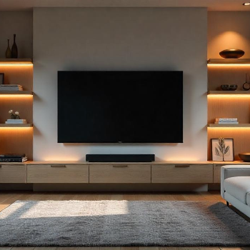 TANDRA INTERIOR PRIVATE LIMITED - Modular TV Unit 5x7 Ft Modern Storage Wall in HOOGHLY