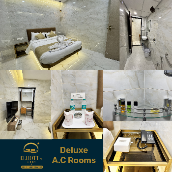 Deluxe A.C Room at Hotel Elliott Inn showcasing modern decor in Mumbai - Image 2