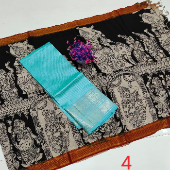 GUJJARI GIRISH KUMAR - Handloom Mangalagiri Pattu Dress Materials Set in Addanki