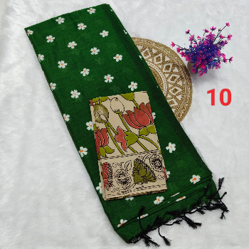 GUJJARI GIRISH KUMAR - Khadi Cotton Parijatham Floral Printed Saree in Addanki