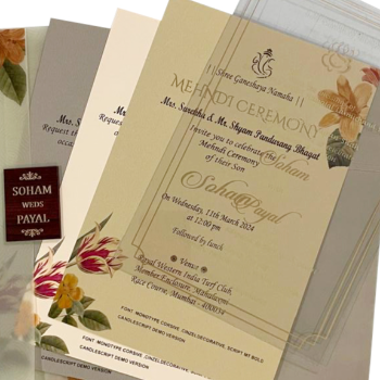Floral Vintage Pastel Wedding Invitations Set - Image 1