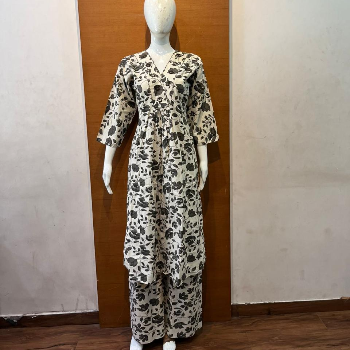 VELVET VIBES AURA - Aline Grey Cotton Plazo Pair with Pocket in Vijayawada