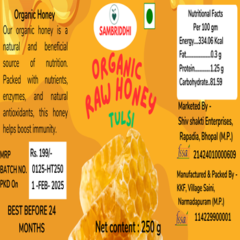Organic Tulsi Raw Honey Immunity Boost Natural Sweetener - Image 2