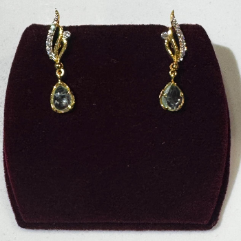 Elegant Color Stone Earrings Lightweight Party Wear
