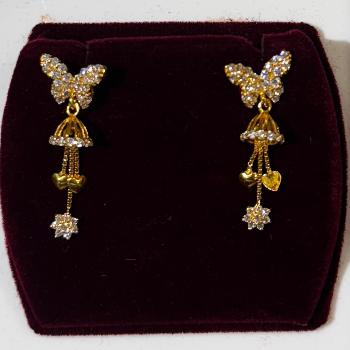 Butterfly Heart Jhumkas Elegant Lightweight Earrings