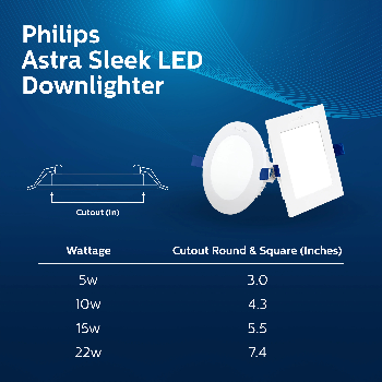 Philips Astra Sleek 22W LED Low-Glare Downlight - Image 2