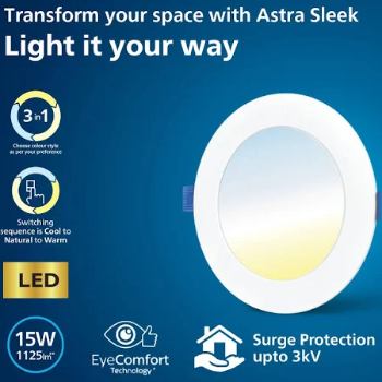 Philips Astra Sleek 15W 3-in-1 Mood LED Downlight - Image 1