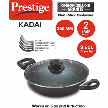HINDUSTHAN ALLUMINIUM - Prestige Omega Deluxe Granite Kadhai 26 cm in Burdwan