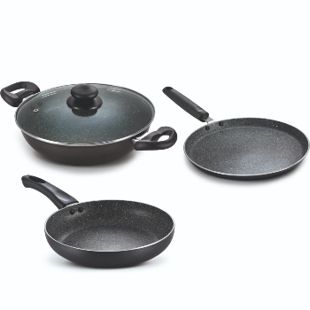 HINDUSTHAN ALLUMINIUM - Prestige Omega Deluxe Granite 3Pcs Cookware Set in Burdwan
