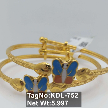 Gold Child Kadli Elegant Daily Wear Bangle - SHREE RANG JEWELLERS