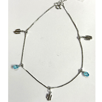 925 Silver Anklet Rodium Plated Foot Jewellery - AMBICA JEWELLERS