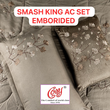 M K TEXTILES - Silver King Embroidered AC Set in Karol Bagh in Delhi