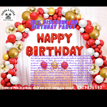  Birthday Venue at Panna A Ratan Villa, Debari PANNA A RATAN VILLA NEAR PACIFICHOSTEL 2 PIONEERSCHOOL ROAD GREATER CHOURAHA DEBARI