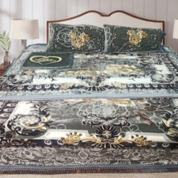 Velvet Wedding Bed Set displayed in an elegant bedroom setting, Unique Home Interiors, Adityanagar. - Image 1