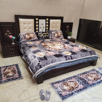 Velvet Wedding Bed Set displayed in an elegant bedroom setting, Unique Home Interiors, Adityanagar. - Image 3