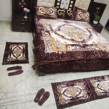 Velvet Wedding Bed Set displayed in an elegant bedroom setting, Unique Home Interiors, Adityanagar. - Image 4