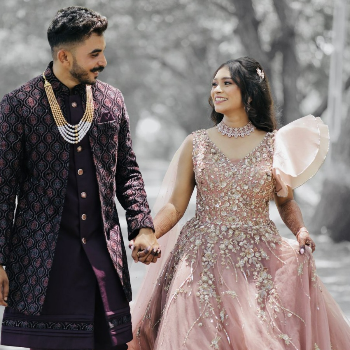 Elegant pink bridal gown lehenga choli displayed in Surat - Image 1