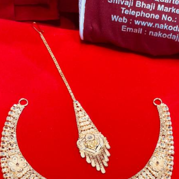 Nakoda Royal Bridal Gold Plated Necklace Set - Image 5