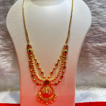 Three-Layer Gold-Plated Haar with Pendant - NAKODA JEWEL PARK