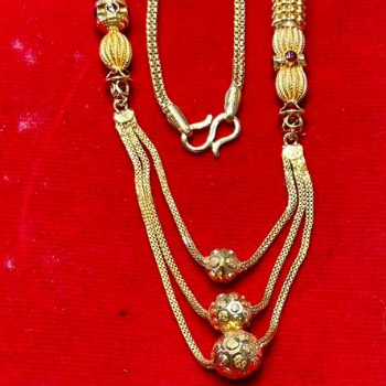 Elegant Triple-Layer Gold Bead Mangalsutra - Image 2