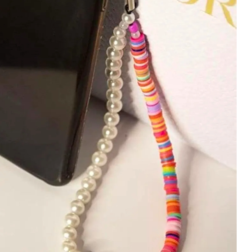 HAMNAYA HANDICRAFT - Fimo Beads Pearl Mix Colorful Mobile Charm Accessory in Jaipur