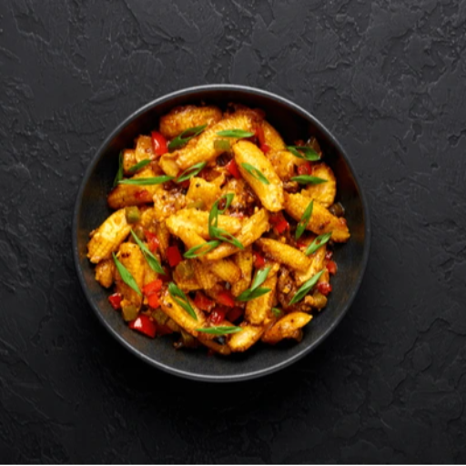 A plate of Veg Chinese Starters including Honey Chilli Potato, Crispy Corn at Kids Pizza Cafe in Gorakhpur - Image 2