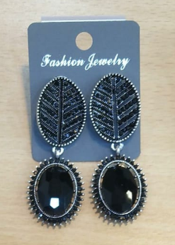  Elegant Black Stone Earrings - Meghna, MH MEGHNA NOVELTIES 1161, Budhwar Peth, Tulshibag