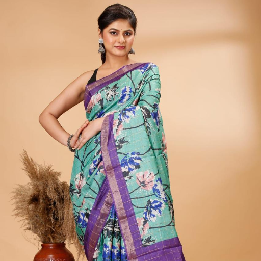  Pure Handloom Tussar Silk Zari Border Printed Saree PRIYAANSI PREMISES NO. 24, WARD NO. 28 SOHIB GOPINATH NAGAR R.P GOVT COLONEY, SERAMPORE, West Bengal, 712203