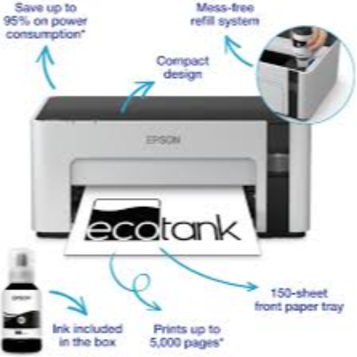 EPSON M 1140 A4 mono printer with duplex printing capabilities displayed on a desk in Jhansi - Image 1