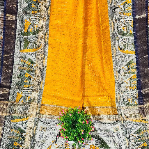 S KART - Madhubani Cotton Silk Saree in Bodh Gaya in Bodh Gaya