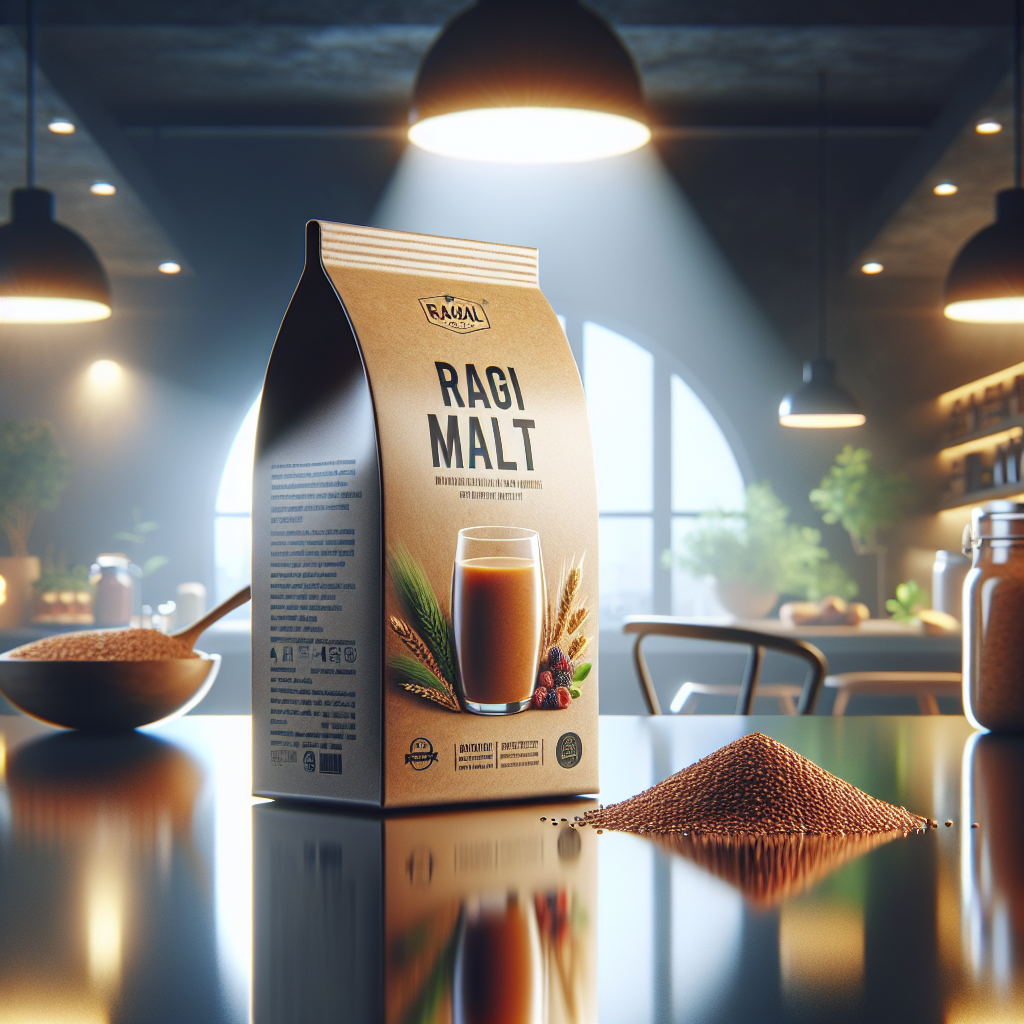Nutrient-rich Ragi Malt beverage from RAMLAXITH FOODS AND MANUFACTURERS in Dharmavaram, showcasing its smooth texture and app