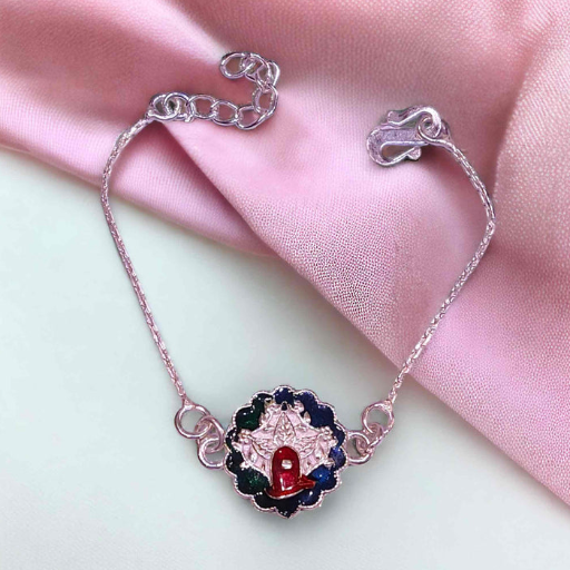 Jauhari Jewellers Silver Rakhi Elegant Festive Bracelet - JAUHARI JEWELLERS