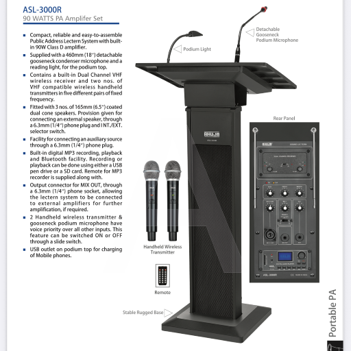 Pappu radio and watch co - Ahuja ASL-3000r PA Lectern System in JAMMU