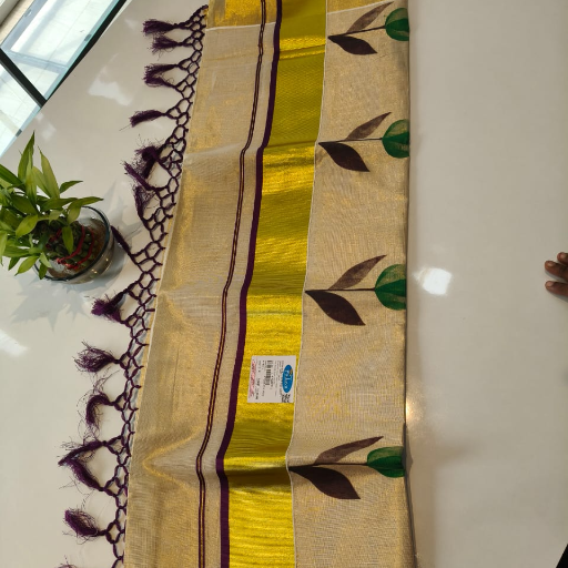 J M ENTERPRISES - Elegant Kasavu Golden Border Kerala Saree in KOLLAM
